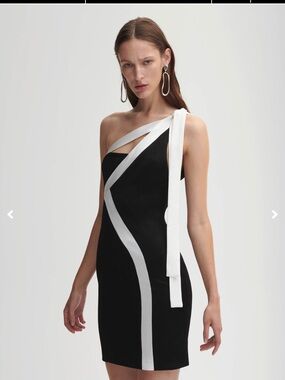 Galvan London Black and White Mini Dress